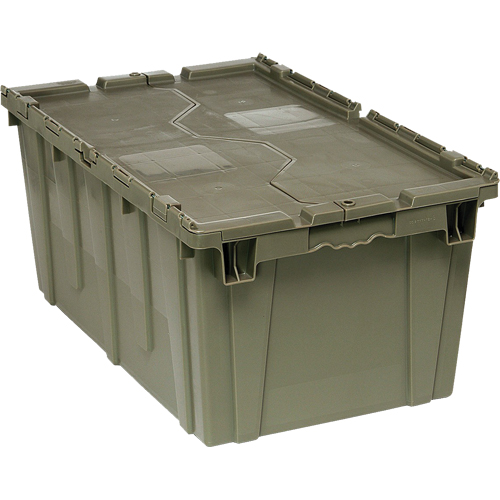 Box Transfer with Lid, 12.5" x 16.5625" x 27.3125", Grey Fastek