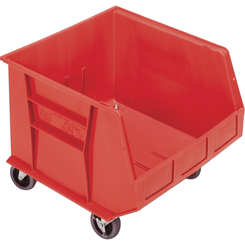 Mobile Bin, 14" H x 16-1/2" W x 18" D, 75 lbs. Capacity, Red Fastek