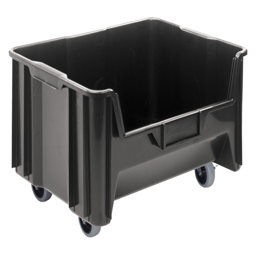 Mobile Giant Stack Container, 12-7/16" H x 19-7/8" W x 15-1/4" D, 250 lbs. Capacity, Black Fastek