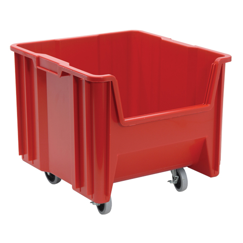 Mobile Giant Stack Container, 12-1/2" H x 16-1/2" W x 17-1/2" D, 250 lbs. Capacity, Red Fastek