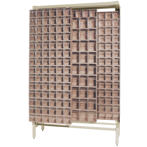 Free-Standing Tip-Out Bins Slider System, 48" W x 18" D x 77" H, 303 Drawers Fastek