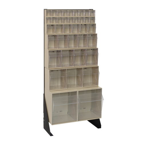 Tip-Out Bins Stand, 23-5/8" W x 8" D x 52" H, 38 Drawers Fastek