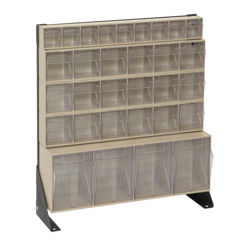 Tip-Out Bins Stand, 23-5/8" W x 8" D x 28" H, 31 Drawers Fastek