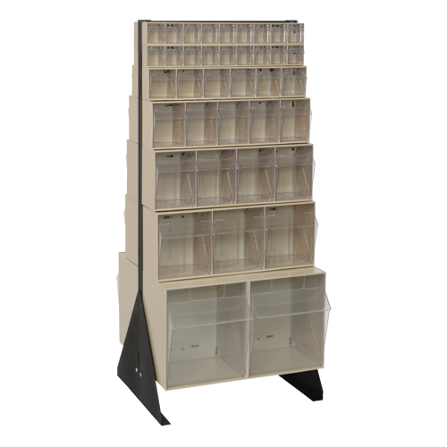 Tip-Out Bins Stand, 23-5/8" W x 16" D x 52" H, 76 Drawers Fastek