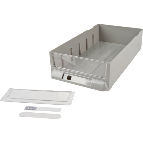 Replacement Drawer for KPC-100 Parts Cabinets, Plastic, 6-3/8" W x 11-3/10" D x 2-11/16" H, Grey Fastek