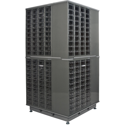KPC-600 Parts Cabinet, Galvanized Steel, 40 Drawers, 18-3/10" x 8-7/10" x 25-3/10", Grey Fastek