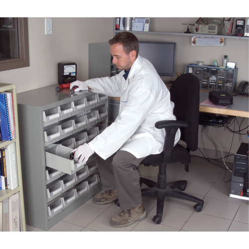 KPC-HD Heavy-Duty Parts Cabinet, Galvanized Steel, 30 Drawers, 34-3/5" x 15-7/10" x 34-3/5", Grey Fastek