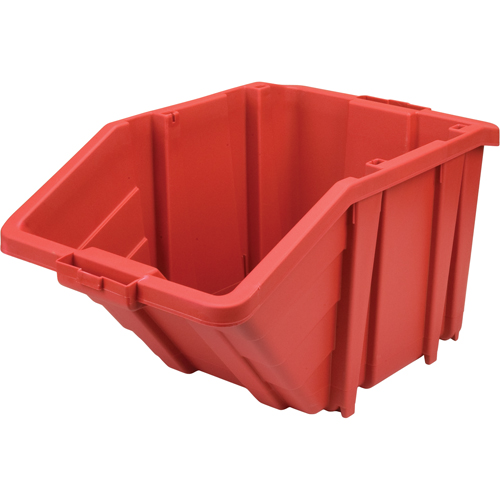 Bac g&eacute;ant en plastique, 15-1/2" la x 13" H x 25" p, Rouge, Capacit&eacute; 200 lb Fastek