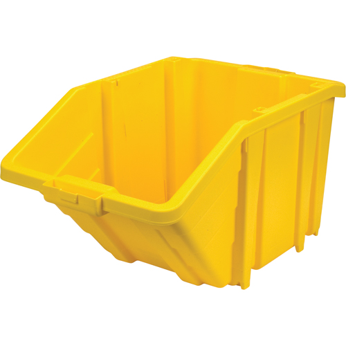 Jumbo Plastic Bin, 15-1/2" W x 13" H x 25" D, Yellow, 200 lbs. Capacity Fastek