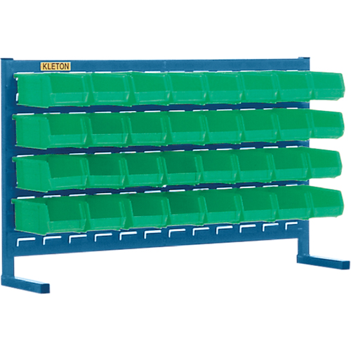 Louvered Rack with Bins, 32 Bins, 36" W x 8-1/4" D x 22" H Fastek