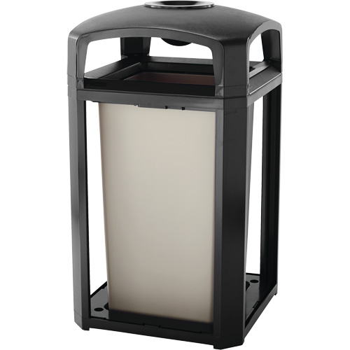 Cendrier et corbeille pour d&eacute;chets de s&eacute;rie classique de s&eacute;rie Landmark, Plastique, Capacit&eacute; 50 gal. US, Hauteur 46-1/2" Fastek