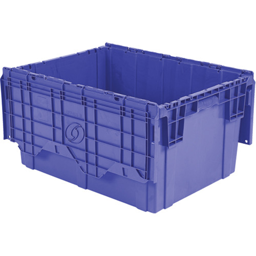 Flipak Polyethylene Plastic (PE) Distribution Containers, 27.9" x 20.9" x 15.2", Blue Fastek