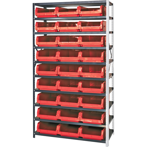 Shelving Unit with Stacking Bins, Steel, Magnum Bin, 650 lbs. Capacity, 42" W x 76" H Fastek