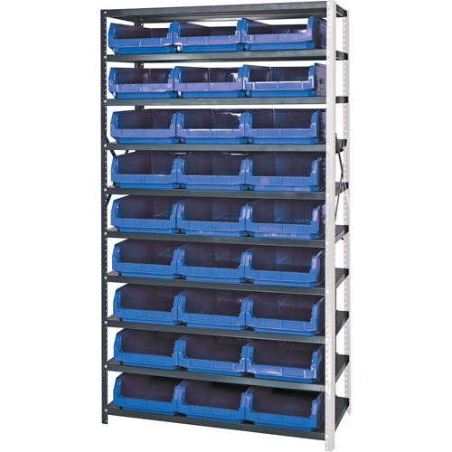 Shelving Unit with Stacking Bins, Steel, Magnum Bin, 650 lbs. Capacity, 42" W x 76" H Fastek