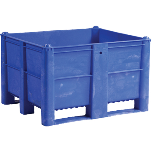Pallet Container, 40"/47.25" D x 48"/39.4" W x 29"/29.1" H, 1543 lbs./2650 lbs. Capacity, Blue Fastek