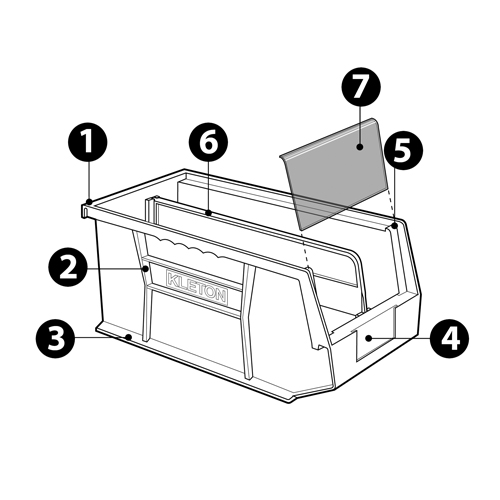 Stack & Hang Bin, 8-1/4" W x 7" H x 10-3/4" D, Blue Fastek
