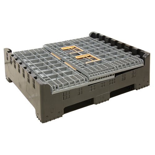 Collapsible Bulk Container, 47.2" L x 39.4" W x 39.4" H, Grey Fastek