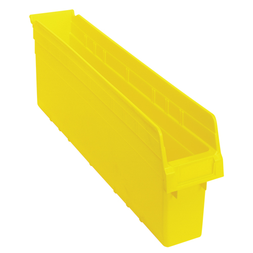 Store-Max Shelf Bins, 4-3/8" W x 8" H x 23-5/8" D, Yellow, 68 lbs. Capacity Fastek