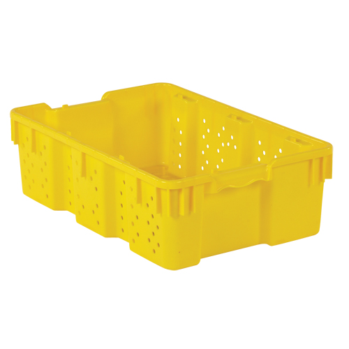 Contenant en plastique empilable Stack-N-Nest pour l'agriculture, 16" x 23,9" x 7,3", Jaune Fastek