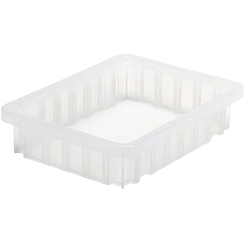 Divider Box&reg; Container, Plastic, 10.875" W x 8.25" D x 2.5" H, Clear Fastek