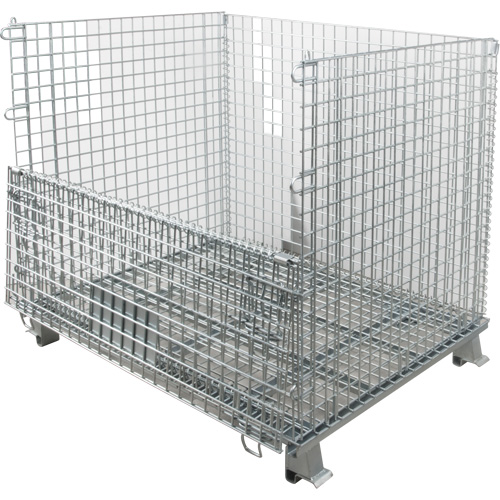 Collapsible Wire Container, 40" W x 32" D x 34" H, 4000 lbs. Capacity Fastek