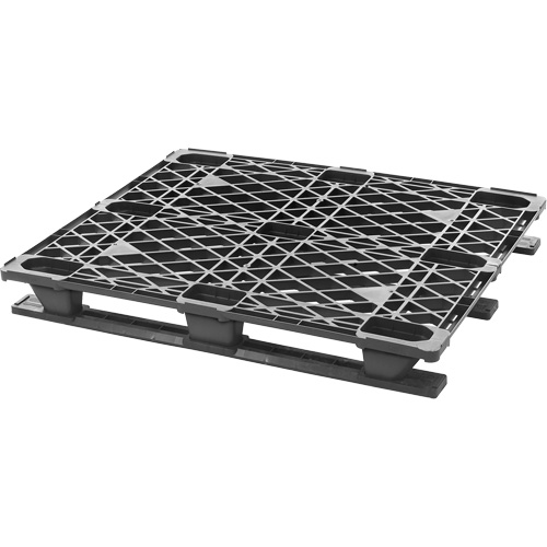 Stackable Plastic Pallet, 4-Way Entry, 48" L x 40" W x 5-3/5" H Fastek
