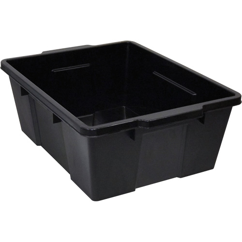 Contenant avec loquets en plastique,  la x 21" p x 7,75" h, Noir Fastek