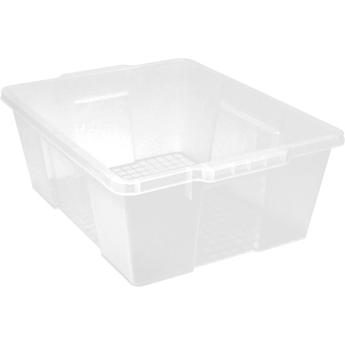 Contenant avec loquets en plastique,  la x 21" p x 7,75" h, Transparent Fastek