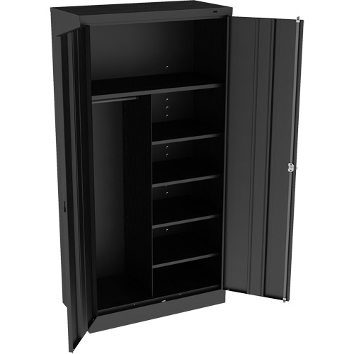Combination Cabinet, 36" W x 18" D x 72" H, Black Fastek