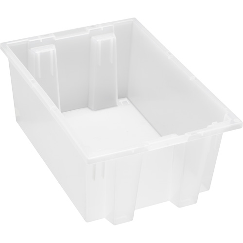 Heavy-Duty Stack & Nest Tote, 8" x 13.5" x 19.5", Clear Fastek
