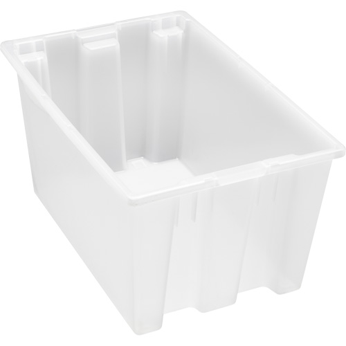 Heavy-Duty Stack & Nest Tote, 15" x 19.5" x 29.5", Clear Fastek