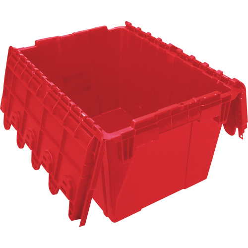 Contenant de distribution en plastique avec dessus basculant, 21,65" x 15,5" x 12,5", Rouge Fastek