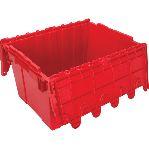 Contenant de distribution en plastique avec dessus basculant, 21,65" x 15,5" x 12,5", Rouge Fastek