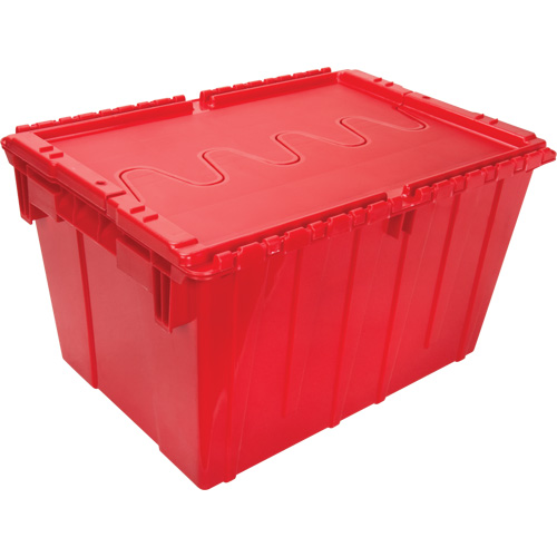 Contenant de distribution en plastique avec dessus basculant, 21,65" x 15,5" x 12,5", Rouge Fastek