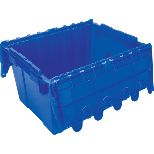 Contenant de distribution en plastique avec dessus basculant, 21,65" x 15,5" x 12,5", Bleu Fastek