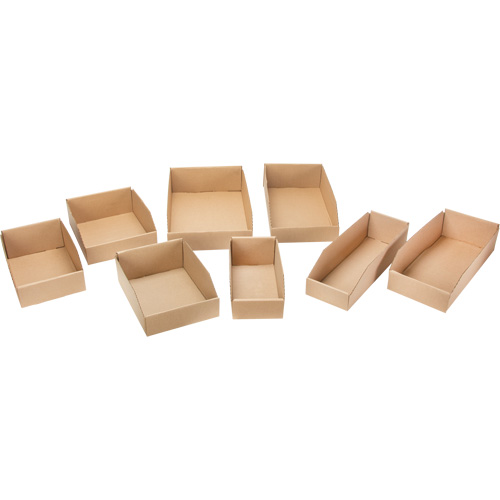 Deep Corrugated Parts Bins, 3-3/4" W x 17-1/4" D x 4-1/2" H, Beige Fastek