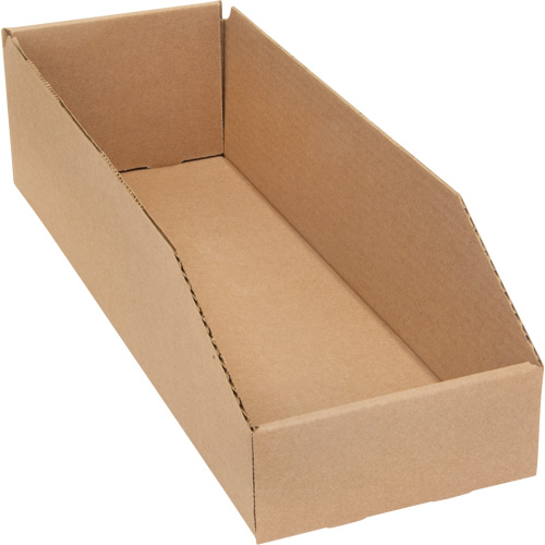 Boîtes profondes en carton ondul&eacute;, 5-3/4" la x 17-1/4" p x 4-1/2" h, Beige Fastek