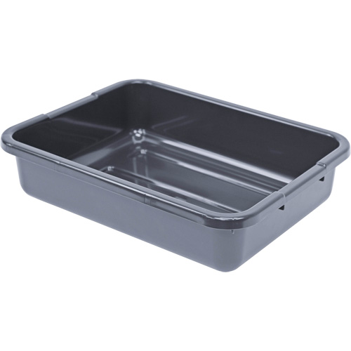 All-Purpose Ribbed-Bottom Storage Tub, 5" H x 15" D x 21" L, Plastic, Grey Fastek