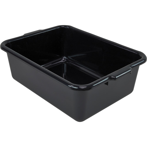 Bac d'entreposage tout usage &agrave; fond plat, 7" ha x 15" p x 21" lo, Plastique, Noir Fastek