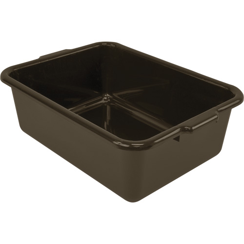 All-Purpose Flat-Bottom Storage Tub, 7" H x 15" D x 21" L, Plastic, Brown Fastek