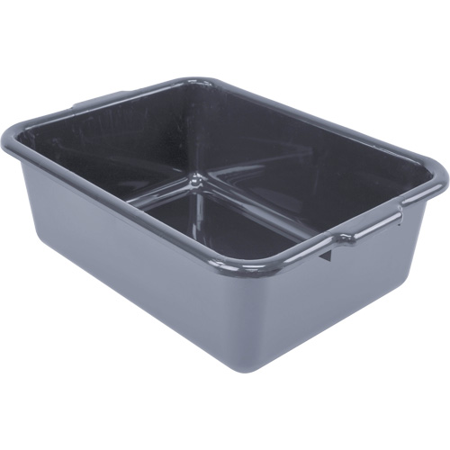 All-Purpose Flat-Bottom Storage Tub, 7" H x 15" D x 21" L, Plastic, Grey Fastek