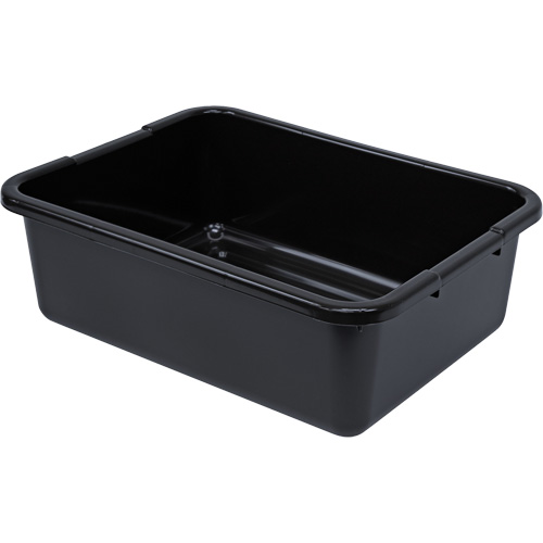All-Purpose Ribbed-Bottom Storage Tub, 7" H x 15" D x 21" L, Plastic, Black Fastek