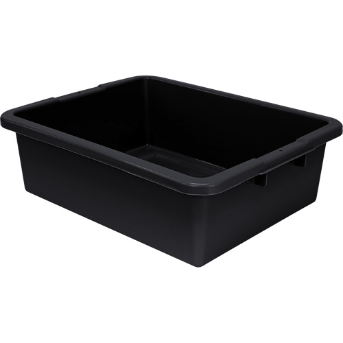 All-Purpose Ribbed-Bottom Storage Tub, 7" H x 17" D x 22" L, Plastic, Black Fastek