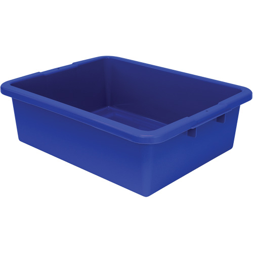 All-Purpose Ribbed-Bottom Storage Tub, 7" H x 17" D x 22" L, Plastic, Blue Fastek