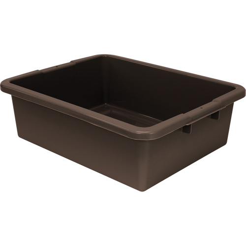 All-Purpose Ribbed-Bottom Storage Tub, 7" H x 17" D x 22" L, Plastic, Brown Fastek