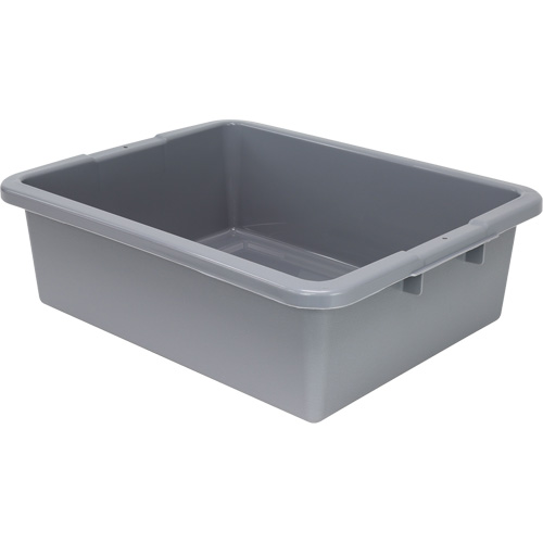 All-Purpose Ribbed-Bottom Storage Tub, 7" H x 17" D x 22" L, Plastic, Grey Fastek