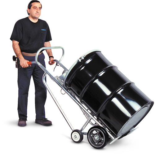 Drum Truck with Hand Brake, Aluminum Construction, 25 - 55 US Gal. (20 - 45 Imperial Gal.) Fastek