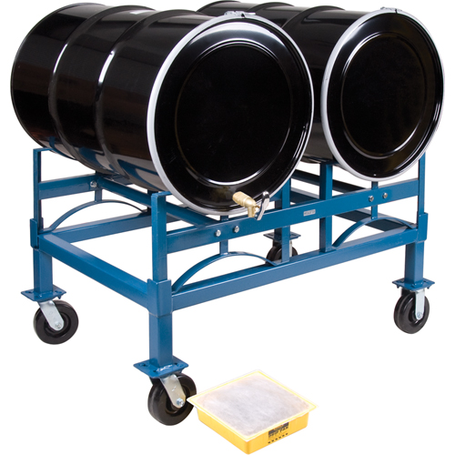 Drum Stacking Rack, 2 Drums, 1600 lbs. Capacity, 45-1/2" W x 30" D x 12-1/2" H Fastek