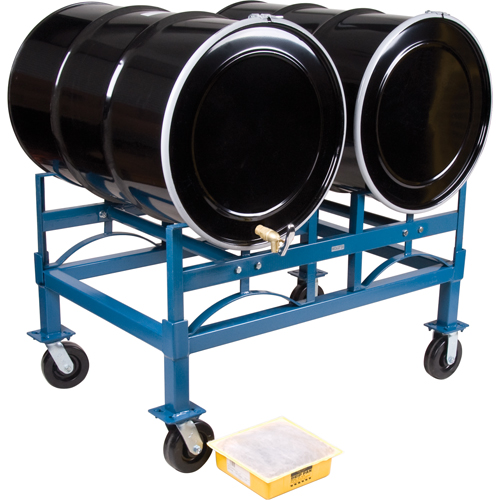Drum Stacking Rack & Dolly Kits, 2 Drums, 1600 lbs. Capacity, 46" W x 30" D x 21-1/2" H Fastek