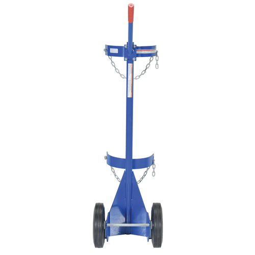Gas Cylinder Cart, Rubber Wheels, 12" W x 15-1/2" L Base, 500 lbs. Fastek